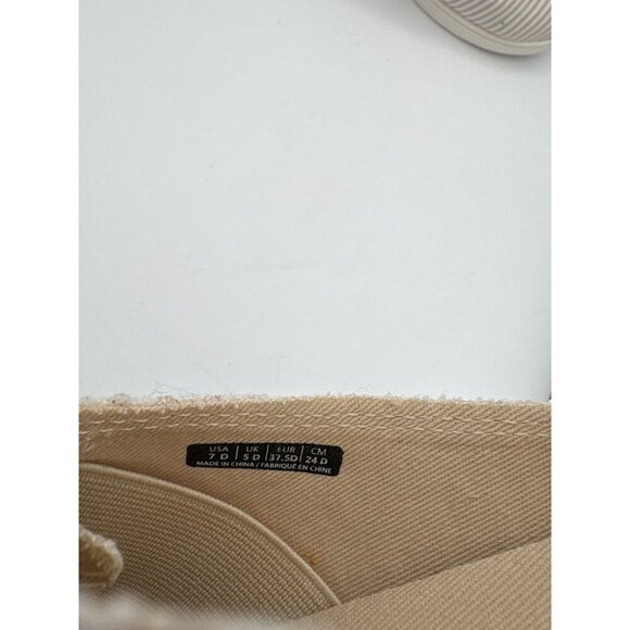 Spenco Womens 7 Slip-On Beige & White Striped Canvas Sneakers - Picture 7 of 7